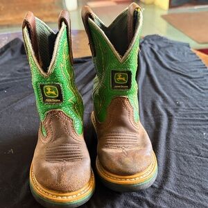 John Deere Green and Brown Kids' Boots